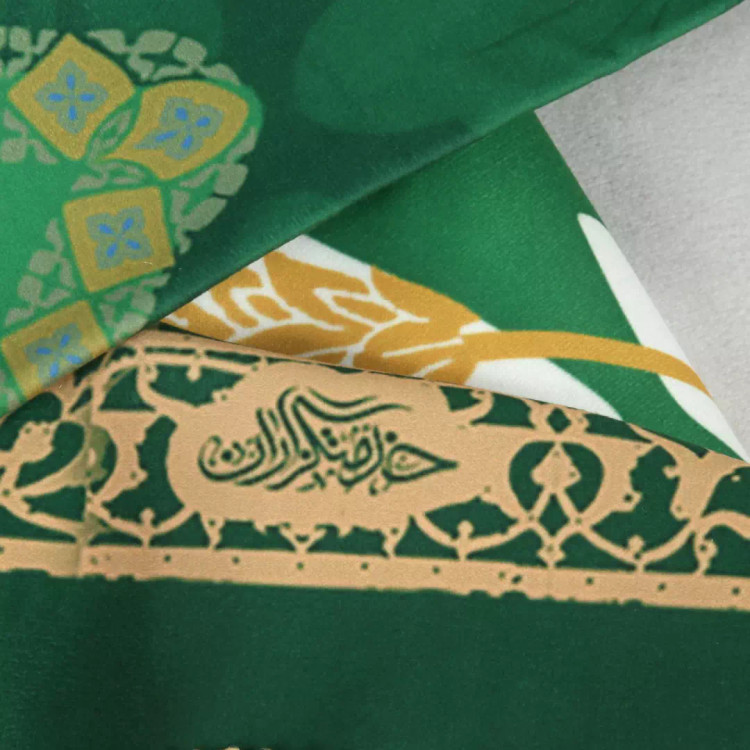 کتیبه مخمل افقی با شعار علی ولی الله سلام بر مهدی وارث غدیر 140*250