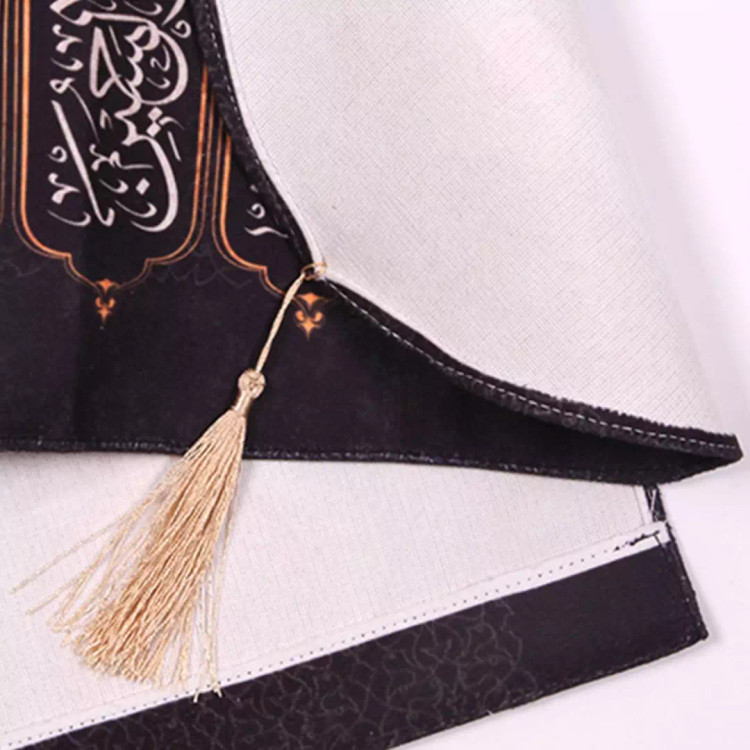کتیبه مخمل عمودی کنار آیفونی با شعار چهار سلام طرح عقیق 20*40