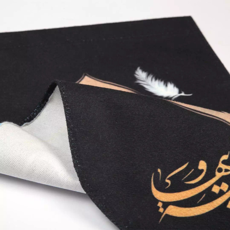 کتیبه مخمل کنار آیفونی تار و پود مصطفی یک لاله بود آن هم بسوخت 20*40