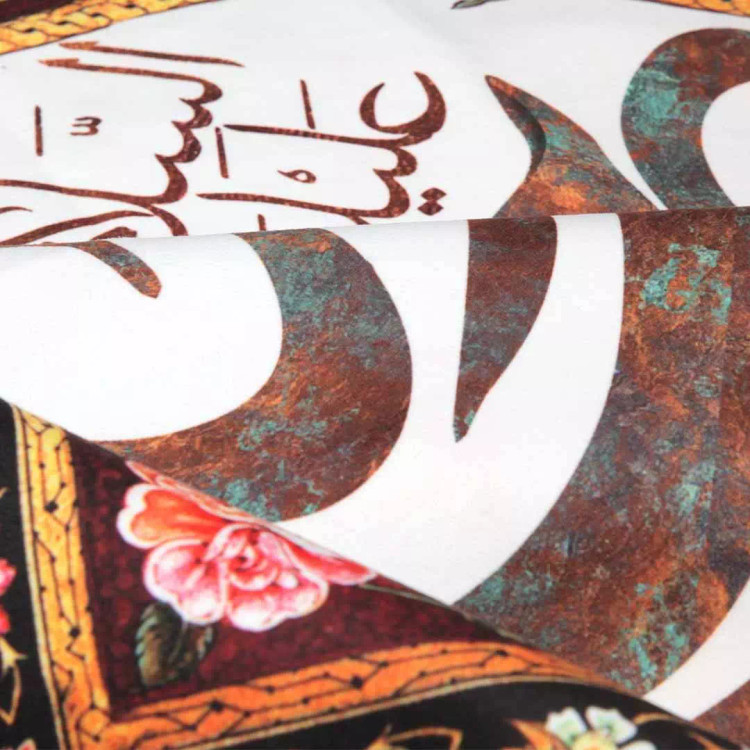 کتیبه مخمل لوزی با شعار اسلام علیک یا صاحب الزمان 75*75 ریشه دار