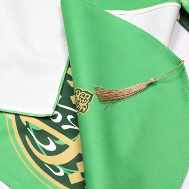 کتیبه سه عددی مخمل با شعار علی ولی الله رنگ سبز 140*140