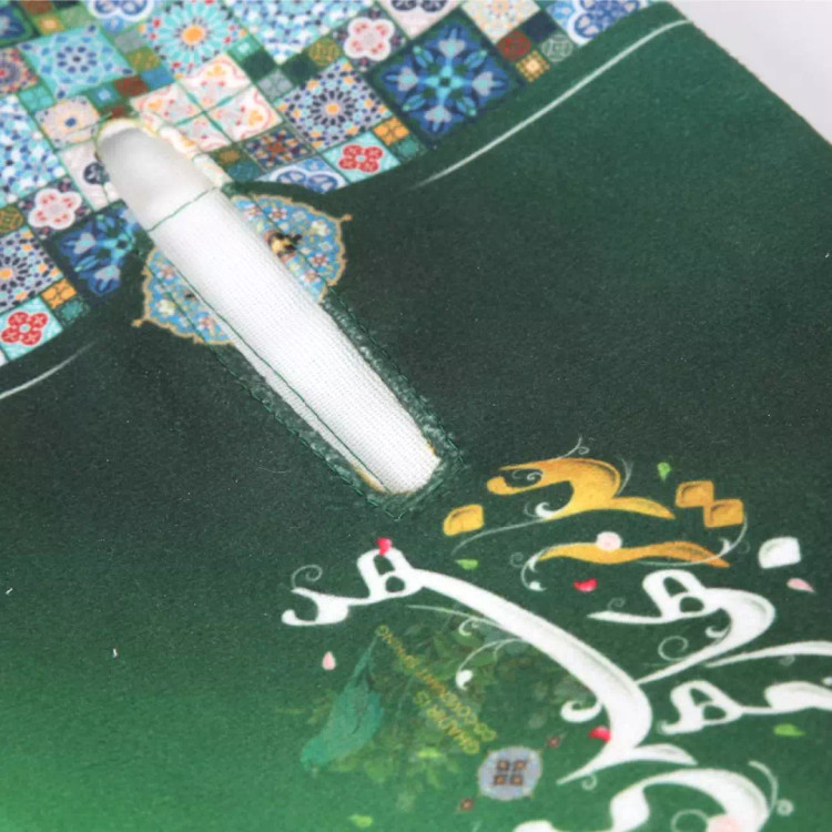 جادستمال کاغذی مخمل با شعار غدیر بهار هم عهدی رنگ سبز