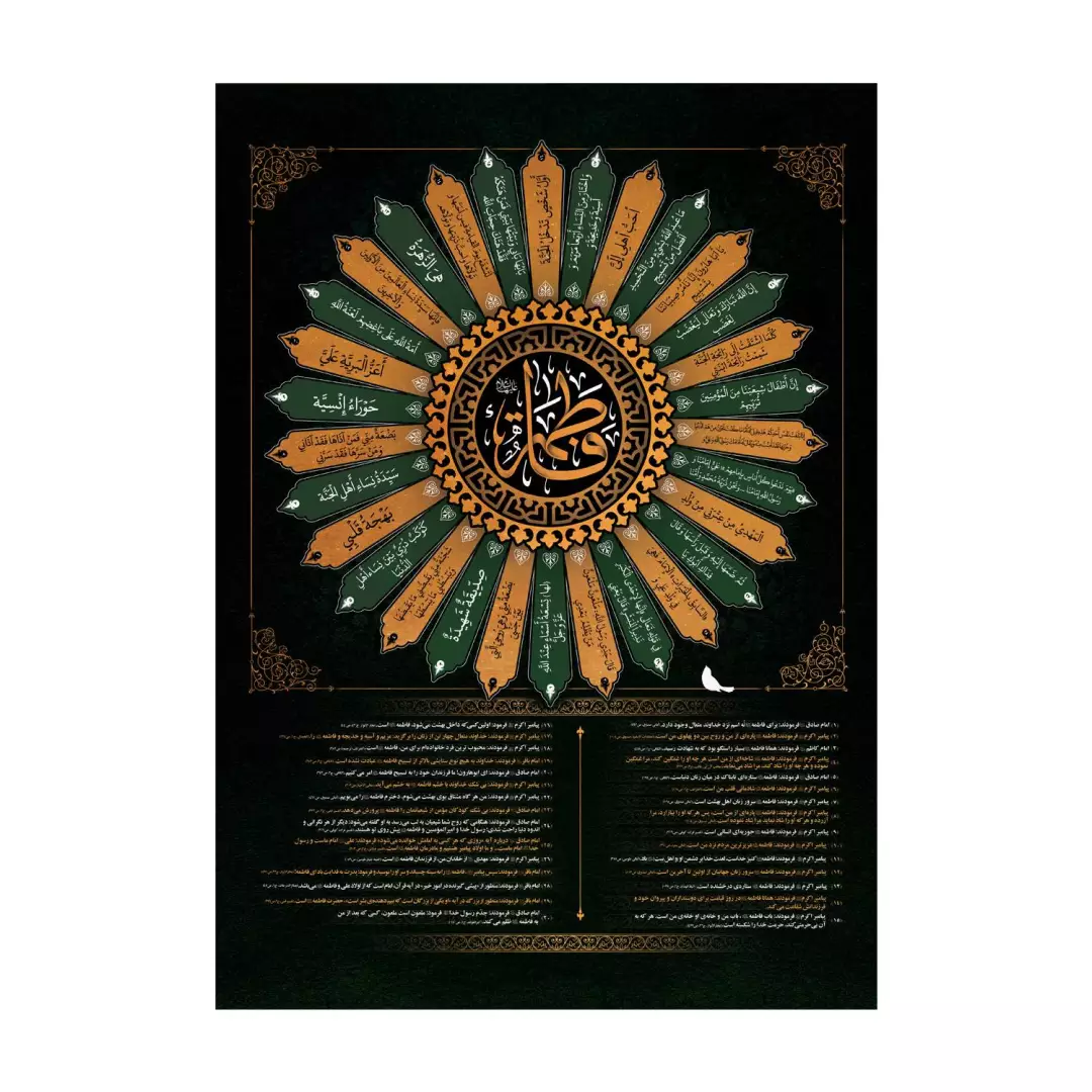 کتیبه مخمل طرح سی روایت از حضرت زهرا سلام الله علیها 90*140