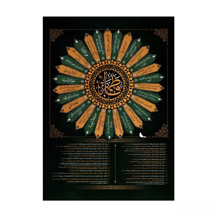 کتیبه مخمل طرح سی روایت از حضرت زهرا سلام الله علیها 90*140