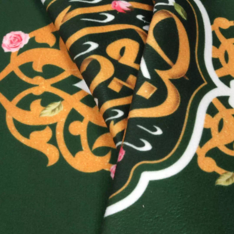 کتیبه مخمل تک عددی با شعار صاحب الزمان زمینه سبز 65*135
