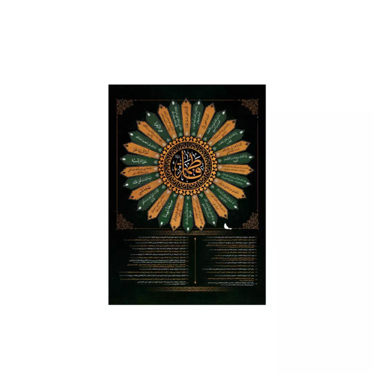 کتیبه مخمل طرح سی روایت از حضرت زهرا سلام الله علیها 50*65