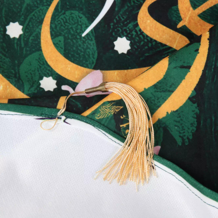 کتیبه مخمل عمودی کنار آیفونی با شعار اللهم صل علی علی بن موسی الرضا المرتضی 20*40