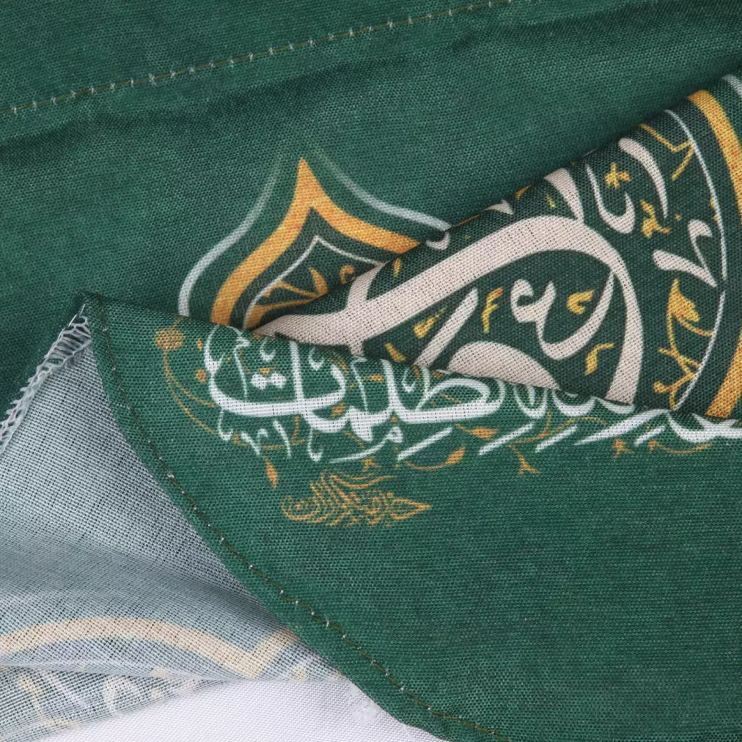 کتیبه پاناما تک عددی عمودی با شعار علی ولی الله زمینه سبز 65*135