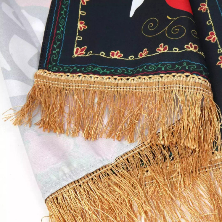 کتیبه پاناما افقی پایین ریشه دار این خانه عزادار حسین است طرح گل (700585) - 70*100 سانتیمتر