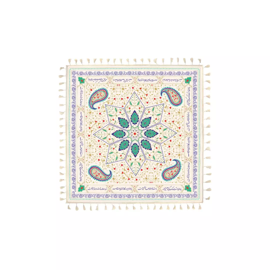 سفره سپاس فارسی 4 نفره در ابعاد 120*120 سانتیمتر رنگ سفید