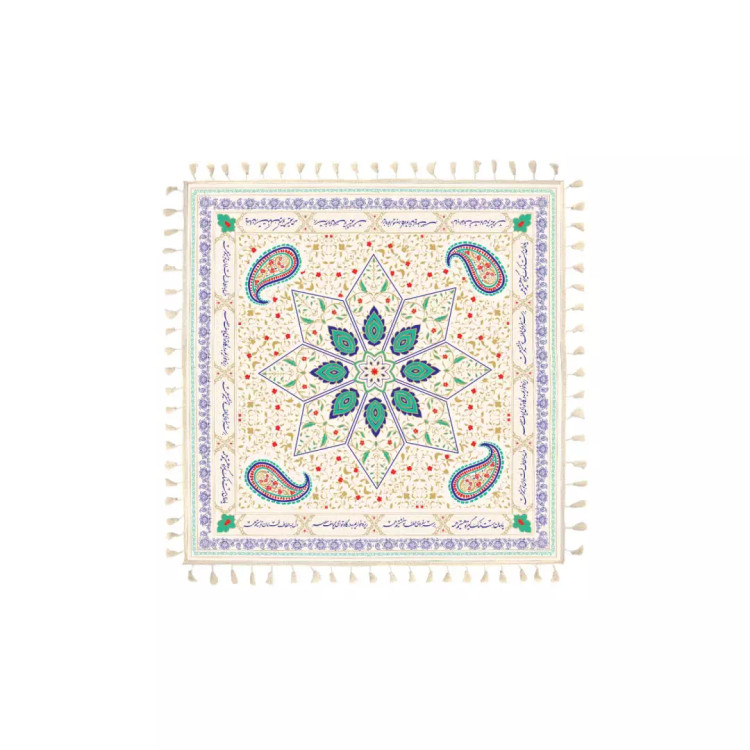 سفره سپاس فارسی 4 نفره در ابعاد 120*120 سانتیمتر رنگ سفید