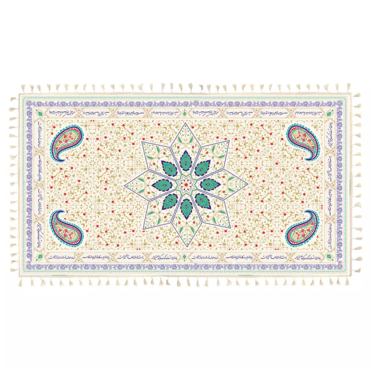 سفره سپاس فارسی 6 نفره در ابعاد 120*220 سانتیمتر رنگ سفید