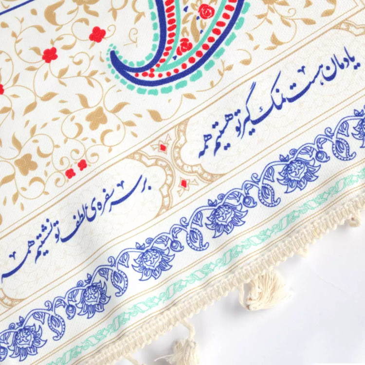 سفره سپاس فارسی 6 نفره در ابعاد 120*220 سانتیمتر رنگ سفید