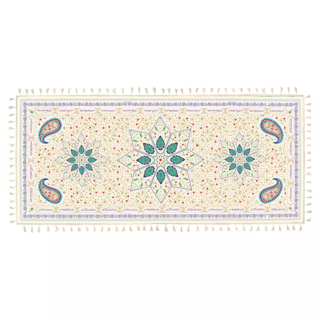 سفره سپاس فارسی 8 نفره در ابعاد 120*270 سانتیمتر رنگ سفید