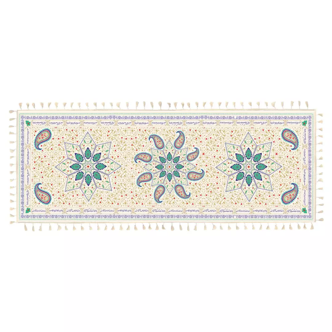 سفره سپاس فارسی 10 نفره در ابعاد 120*325 سانتیمتر رنگ سفید