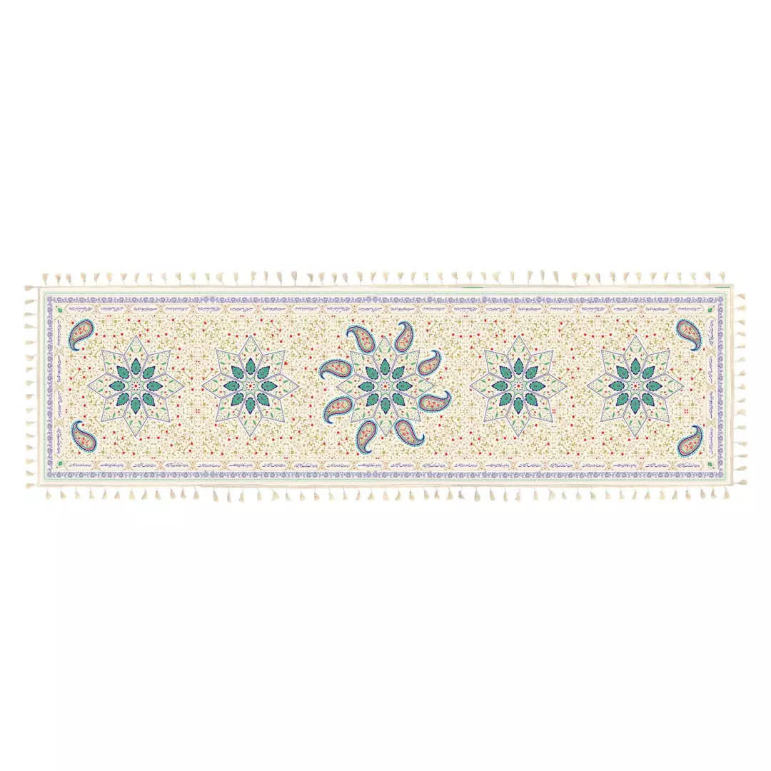 سفره سپاس فارسی 12 نفره در ابعاد 120*420 سانتیمتر رنگ سفید