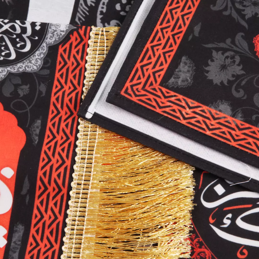 کتیبه مخمل افقی با شعار فاطمه الزهرا سلام الله علیها (700752) - 70*150 سانتیمتر