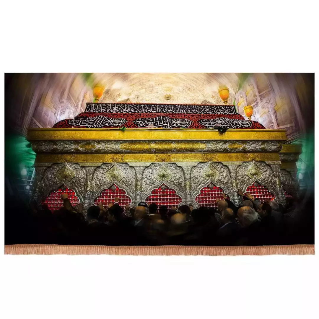کتیبه مخمل افقی طرح ضریح شش گوشه اباعبدالله الحسین علیه السلام (700758) - 140*250 سانتیمتر