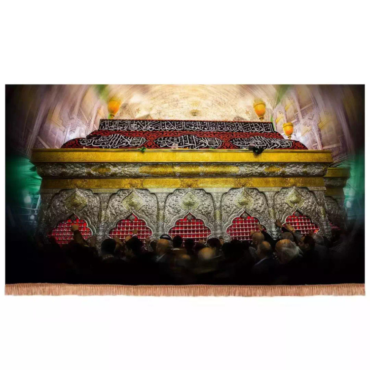 کتیبه مخمل افقی طرح ضریح شش گوشه اباعبدالله الحسین علیه السلام (700758) - 140*250 سانتیمتر