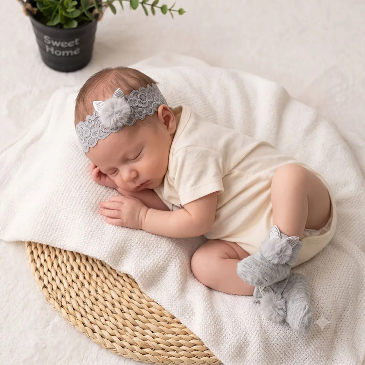 ست هد و جوراب نوزادی دخترانه ایرانی