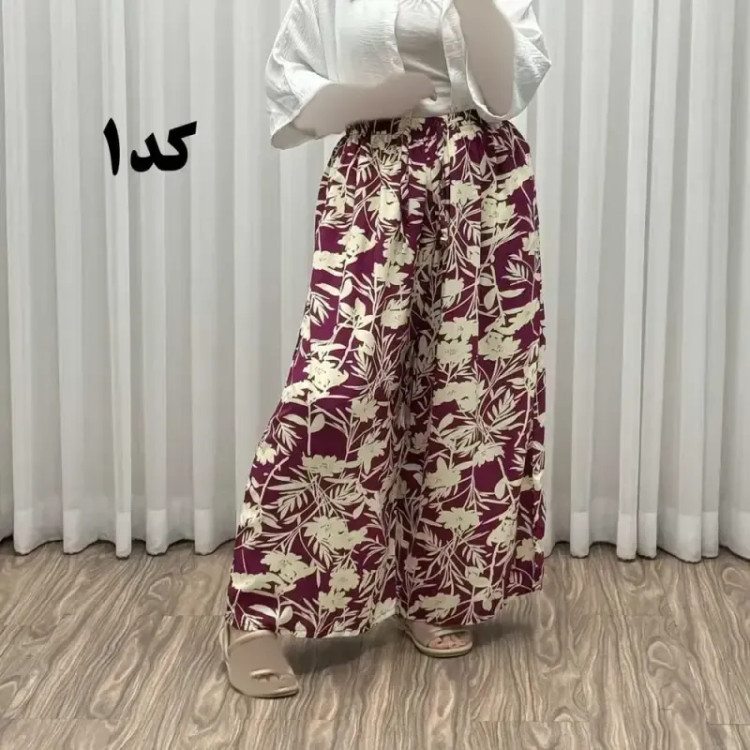 دامن شلواری لاله زار کد 1521 نخی فری سایز تا 48 چهارفصل شیک و راحت بدون آبرفت و چروک