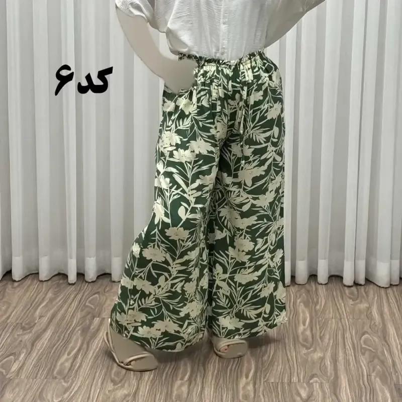 دامن شلواری لاله زار کد 1521 نخی فری سایز تا 48 چهارفصل شیک و راحت بدون آبرفت و چروک