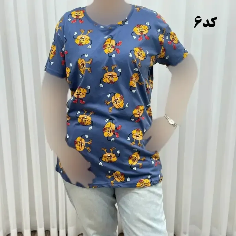 تیشرت طرحدار H&M کد 1170 آبرفت و رنگ رفت ندارد چروک نمیشود سایزبندی کامل S تا XXXL